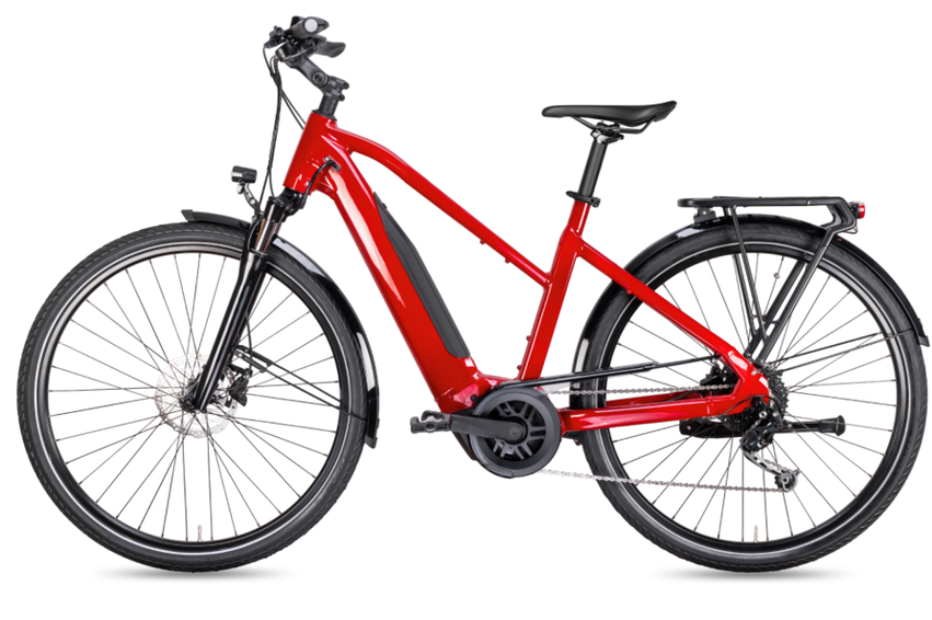 Ein rotes E-Bike